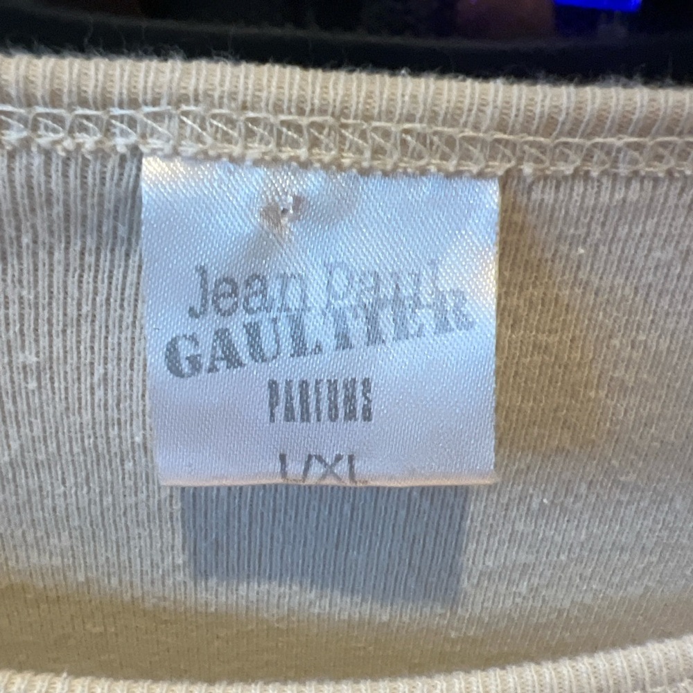 Jean Paul Gaultier “Le Male” Parfums Striped Vintage Short Sleeve T-Shirt L/XL - Picture 11 of 11